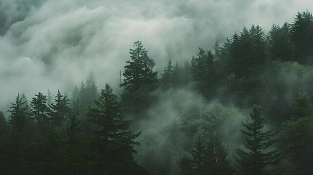 Eerie Misty Forest