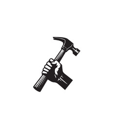 Hammer silhouette. Hammer logo, icon vector design black and white.