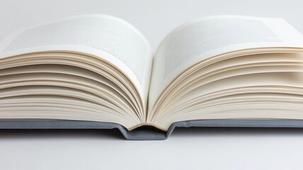 Fototapeta premium Close-up of an open book mockup showing customizable inner pages, Book mockup, page layout, focused presentation