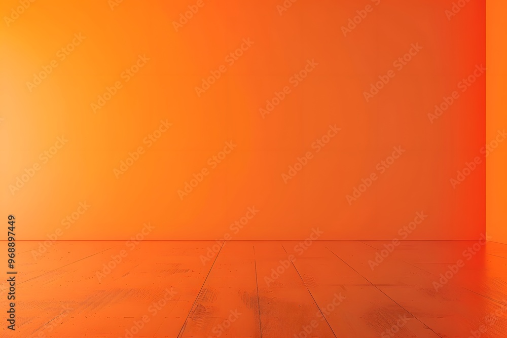 Aufkleber orange empty studio room background for product display, presentation, or design mock-up in a minima