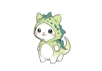 Fototapeta premium Cat in a dinosaur costume