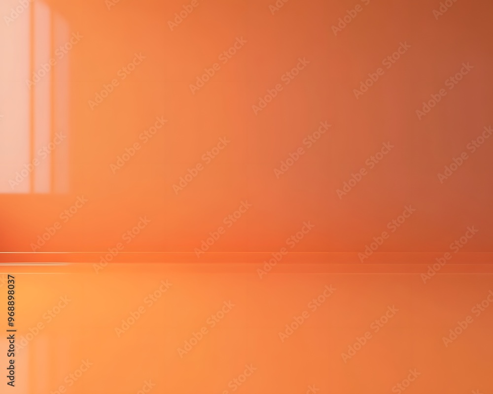 Aufkleber orange empty studio room background for product display, presentation, or design mock-up in a minima