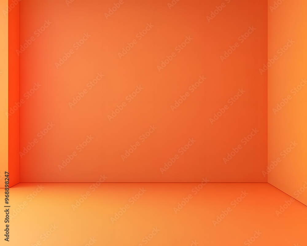 Aufkleber orange empty studio room background for product display, presentation, or design mock-up in a minima