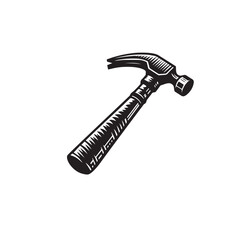 Hammer silhouette. Hammer logo, icon vector design black and white.