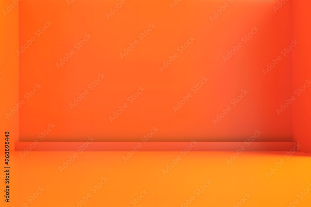 Aufkleber orange empty studio room background for product display, presentation, or design mock-up in a minima