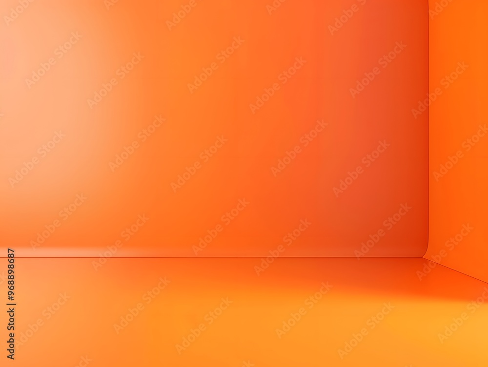 Aufkleber orange empty studio room background for product display, presentation, or design mock-up in a minima