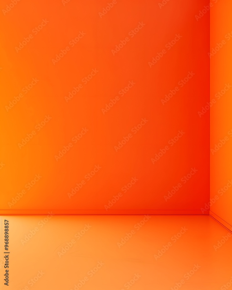 Aufkleber orange empty studio room background for product display, presentation, or design mock-up in a minima