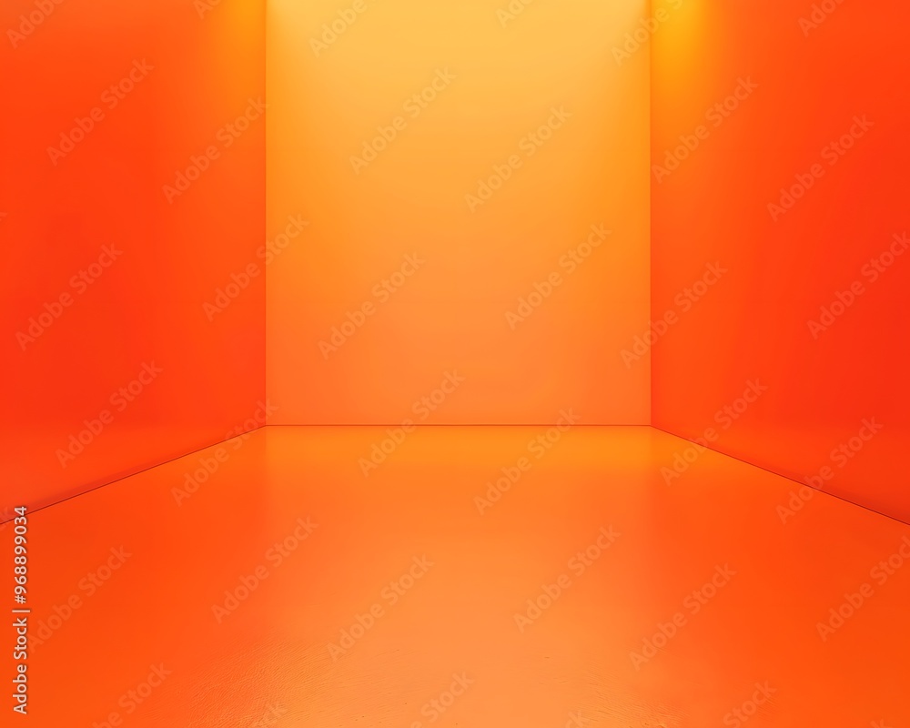 Aufkleber orange empty studio room background for product display, presentation, or design mock-up in a minima