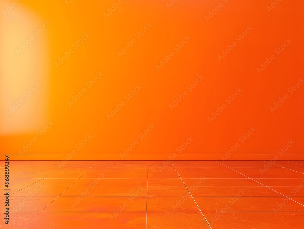 Aufkleber orange empty studio room background for product display, presentation, or design mock-up in a minima