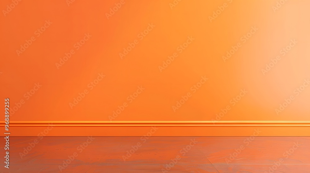 Aufkleber orange empty studio room background for product display, presentation, or design mock-up in a minima