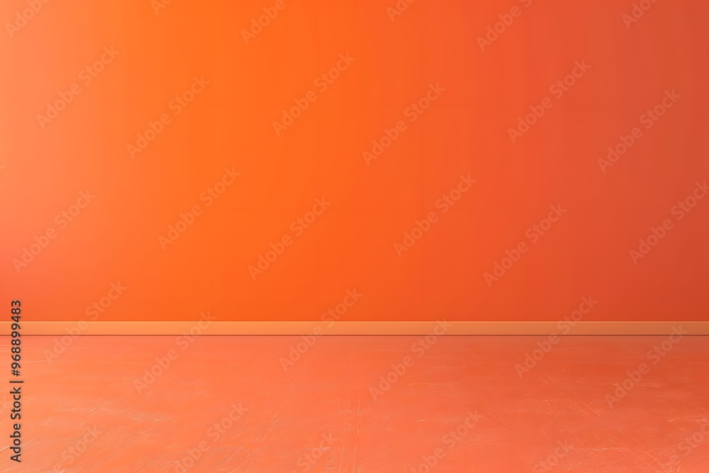 Aufkleber orange empty studio room background for product display, presentation, or design mock-up in a minima