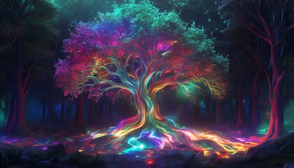 A Magical Tree In the middle of Dark Forest