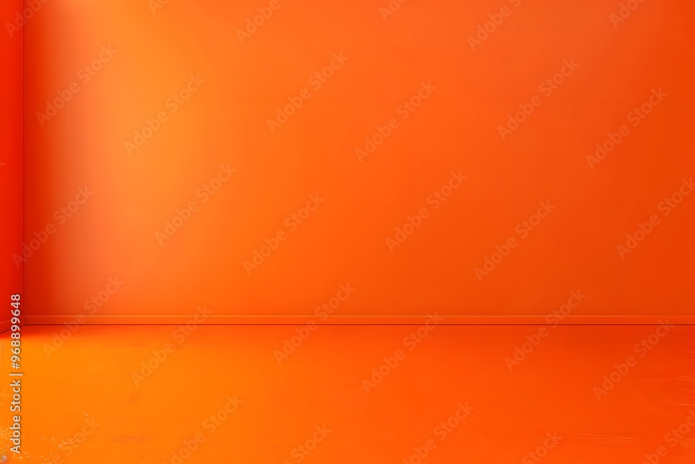 Aufkleber orange empty studio room background for product display, presentation, or design mock-up in a minima