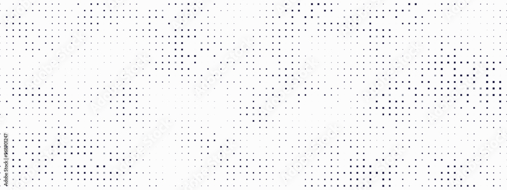 Poster pattern of fading squares: subtle halftone grid. minimalistic vector design with small black points 