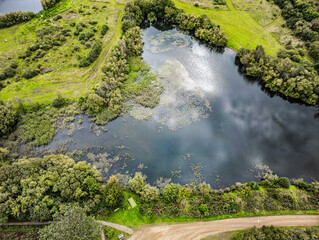 Small artificial lakes in the outskirts of Hedensted, Denmark