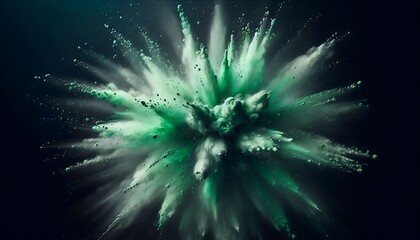 Fototapeta premium A green explosion of powdery substance