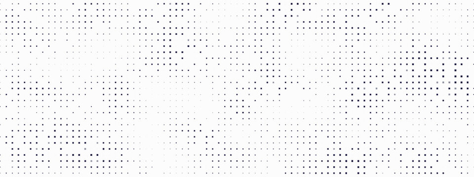 Pattern of Fading Squares: Subtle Halftone Grid. Minimalistic Vector Design with Small Black Points Fading on White Background for Print and Web.
