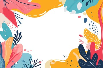 Naklejka premium Illustration of abstract shapes minimal colorful cover decoration and large blank space in the center for text on white background,illustration concept.