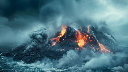 Underwater Volcano Eruption