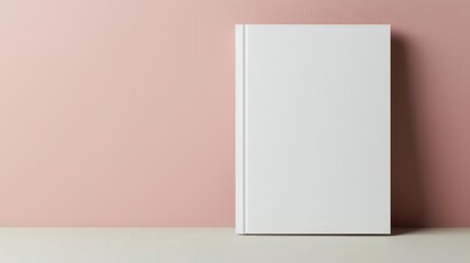 Paperback book mockup with a customizable cover leaning against a wall, Book mockup, minimalist style, branding
