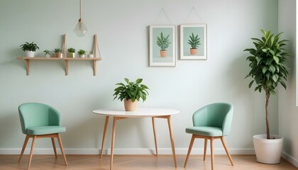 Photo modern style interior room 3d illustration Interior frame living room with colorful white sofa