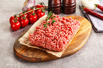 Raw minced beef uncooked meat