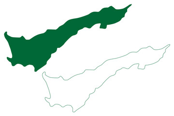 Dhemaji district (Assam State, Republic of India) map vector illustration, scribble sketch Dhemaji map