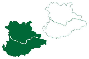 Obraz premium Dhenkanal district (Odisha State, Republic of India) map vector illustration, scribble sketch Dhenkanal map