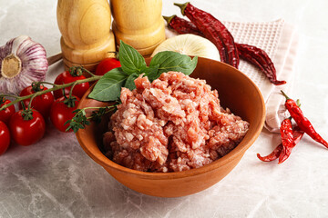 Raw minced pork uncooked meat