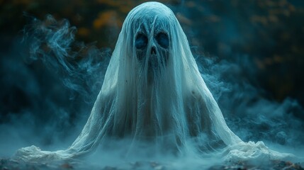 spirit resurrection, the dead will rise again in the night. Horror concept. 3D rendering.