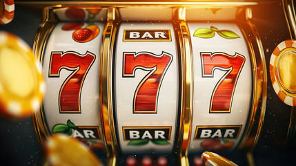 Classic Slot Machine With Three Lucky Sevens