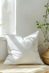 Cozy Minimalist Bedroom with White Pillows and Boho Decor