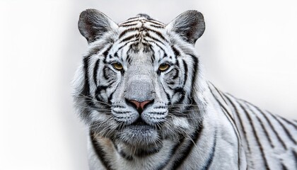Dynamic Silver Tiger Logo with White Background