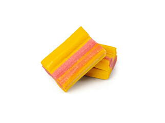 Chewing Gum Isolated, Fruit Bubble Gum Set, Pink Bubblegum on White Background