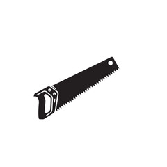 Obraz premium Hand saw silhouette. Hand saw logo, icon vector design black and white.