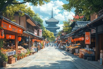 Fototapeta premium japanese scenery background