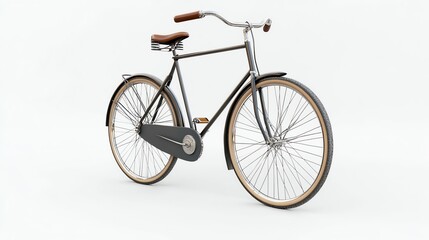 Fototapeta premium A vintage bicycle isolated on a white background.