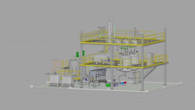 Industrial refinery plant seamless 3d loop animation