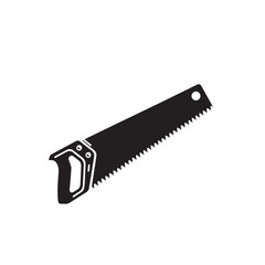 Obraz premium Hand saw silhouette. Hand saw logo, icon vector design black and white.