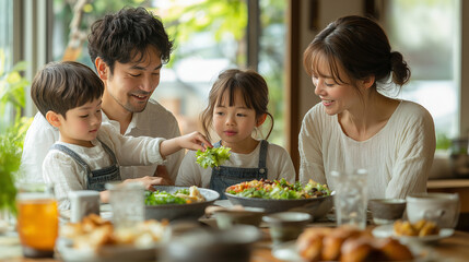 食事をする家族