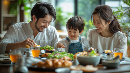 食事をする家族