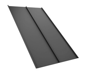 Sleek retro roof panel with standing seam and fasteners. Modern galvanized steel roofing sheet with...