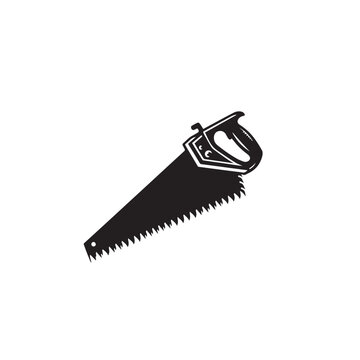 recommend clip art: Hand saw silhouette. Hand saw logo, icon vector design black and white.