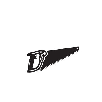 recommend clip art: Hand saw silhouette. Hand saw logo, icon vector design black and white.
