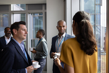 African American businessman at a corporate networking event