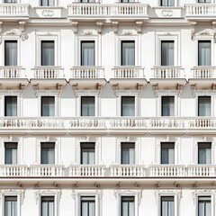 Obraz premium seamless decorated building ornament facade texture tile beutiful italian urban city house windows for surface mapping architecture game design 2d flat 