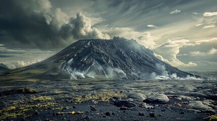Remainder of an ancient volcanic outburst on the hilltop