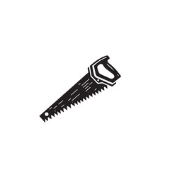 Obraz premium Hand saw silhouette. Hand saw logo, icon vector design black and white.