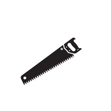 recommend clip art: Hand saw silhouette. Hand saw logo, icon vector design black and white.