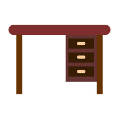 cartoon wooden table illustration or icon